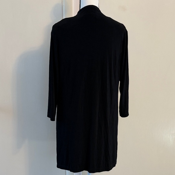 Chico's Black Button Down Long Cardigan for Women SZ 2 (L) - Picture 4 of 5